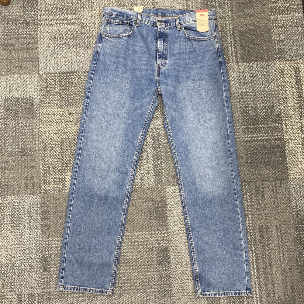 Levis 505 Jeans New Mens Regular Fit Straight Leg 38x34 stretch.